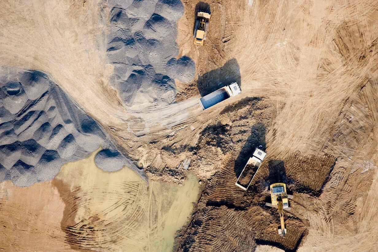 Hauling Solutions aerial view of a construction site fsif02536